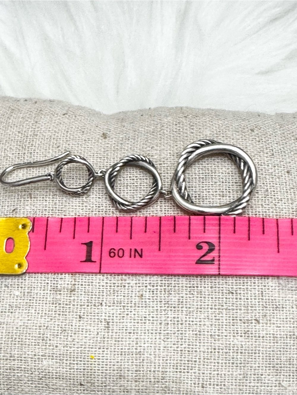 David Yurman .925 Infinity Triple Circle Dangle Drop Earrings - Picture 8 of 9